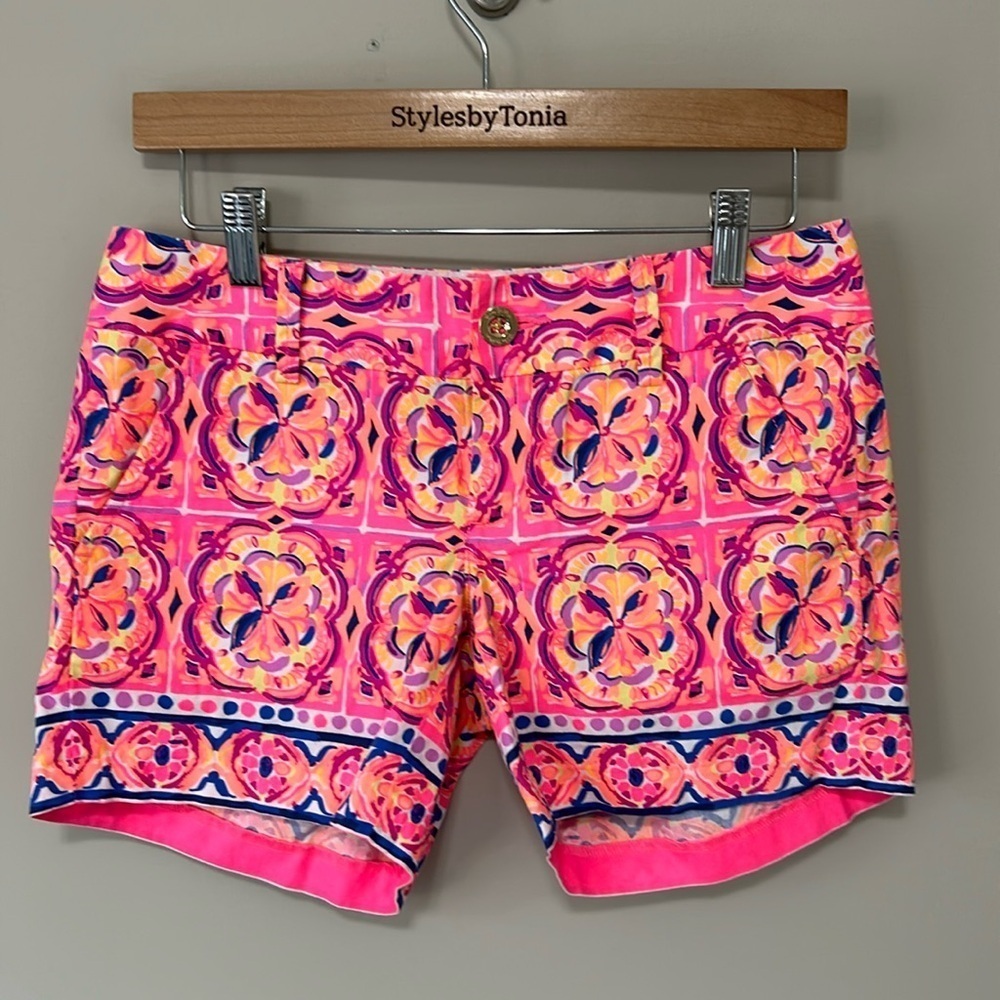 Lilly Pulitzer Callahan Cotton Shorts Pink Fusion Sz 00
